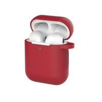 Silikónové puzdro pre Airpods 1 a 2 s karabínou - Vínová