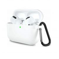 Silikónové púzdro pre Airpods 3 s karabínou - Biela