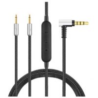 Audio kábel s ovládacím panelom pre slúchadlá Sennheiser - Čierno strieborný