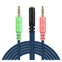 Prípojka na Audio kábel pre slúchadlá Sennheiser, Kingston HyperX, Bose, Logitech, JBL - Modrá, 20 cm