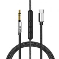 Audio kábel pre slúchadlá Sony MDR-100A, 100AAP, H600A, 100ABN, H900N, 1A a 1ADAC - Čierny, nylonový