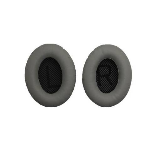 Foto - Náhradné kožené náušníky pre slúchadlá Bose QuietComfort 2, 15, 25 a 35 - Tmavo sivé s čiernym vnútrom