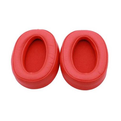 Foto - Náhradné náušníky pre slúchadlá Sony MDR-100ABN, WH-H900N - Červené, kožené