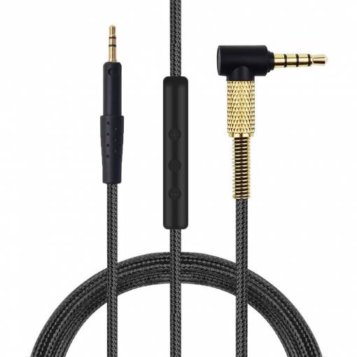 Foto - Náhradný Audio kábel pre slúchadlá Sennheiser s ovládacím panelom - Čierno zlatý