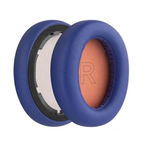 Foto - Náhradné náušníky pre slúchadlá Anker Soundcore Life Q10 - Modré s oranžovým vnútrom, kožené