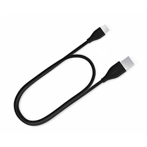 Foto - Nabíjací kábel USB-A a USB-C pre slúchadlá Bose QuietComfort 45, Bose 700 a NC700 - Čierny, 50 cm