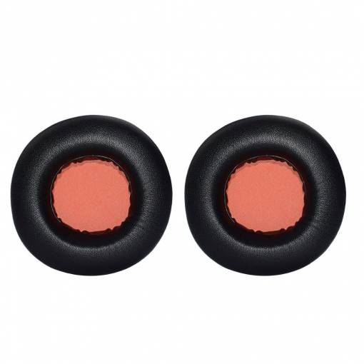 Foto - Náhradné náušníky pre slúchadlá Razer Kraken - Čierne s oranžovým vnútrom, kožené
