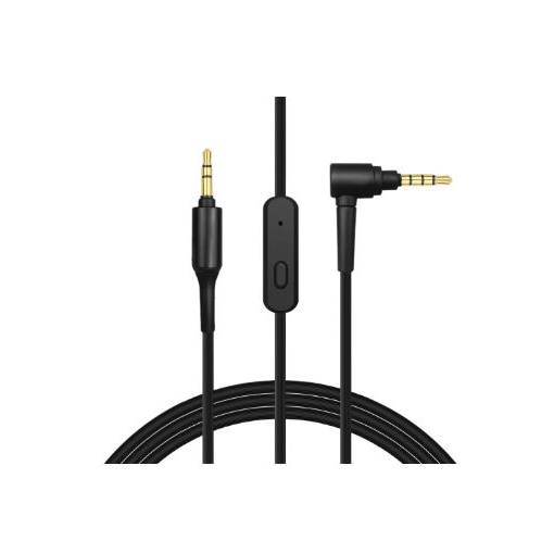 Foto - Audio kábel pre slúchadlá Sony MDR-10RBT, 10RNC, 10R, 1R, 1RMK2, 1AM2 - Čierny, silikónový